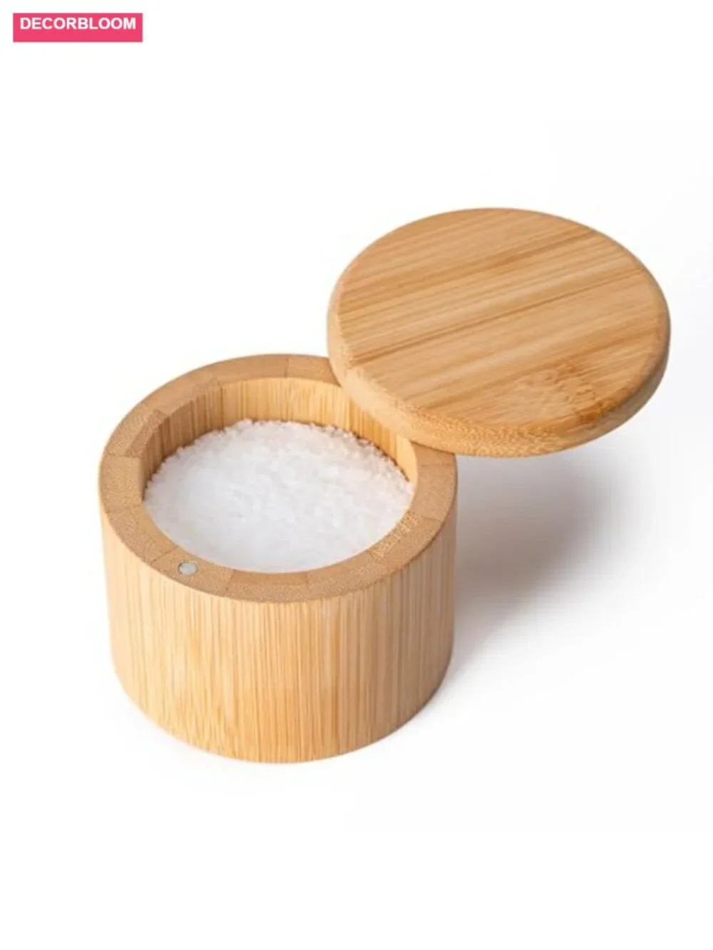 Bamboo Salt Cellar with Magnetic Swivel Lid, 6 oz